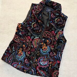 Lands' End Paisley Print Insulation Down Puffer Vest Jacket - Women's Size‎ M
